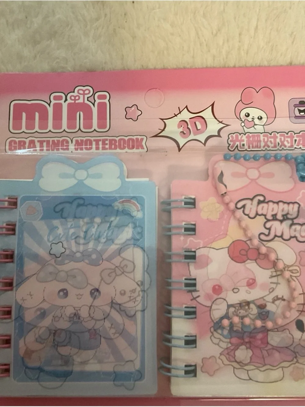 Happy Magic Kids 3D Spiral Notebooks - Pink & Blue